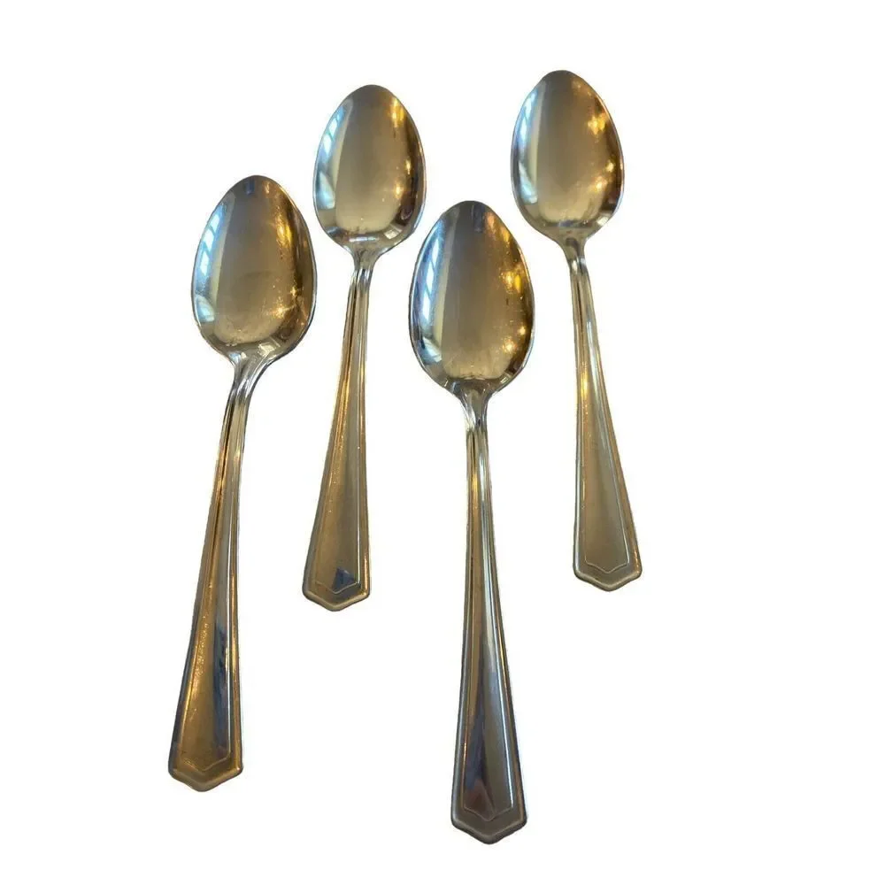 Set of 4 SILCO Stainless 6” Spoon by International Silver INS57 USA- 18-8